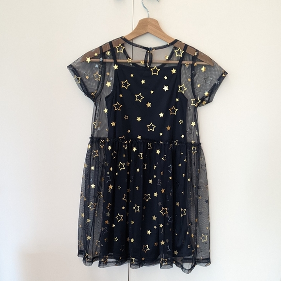 ⭐Wonder Nation Navy & Gold Star Dress Size 10-12 - Picture 5 of 6